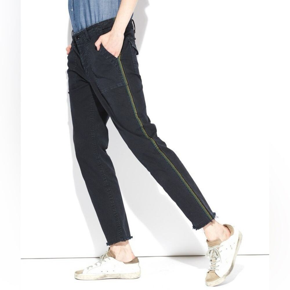 Nili Lotan Jenna Pants With Grosgrain Tape Navy 2